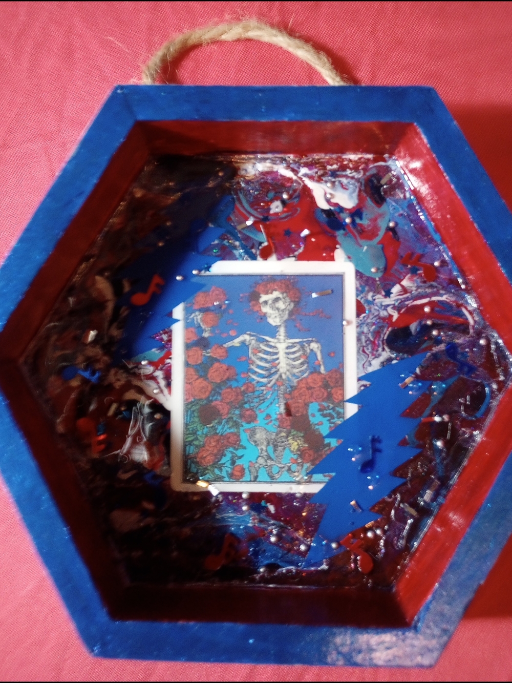 Grateful Dead Lightning Bolts And Skeleton Wall Art